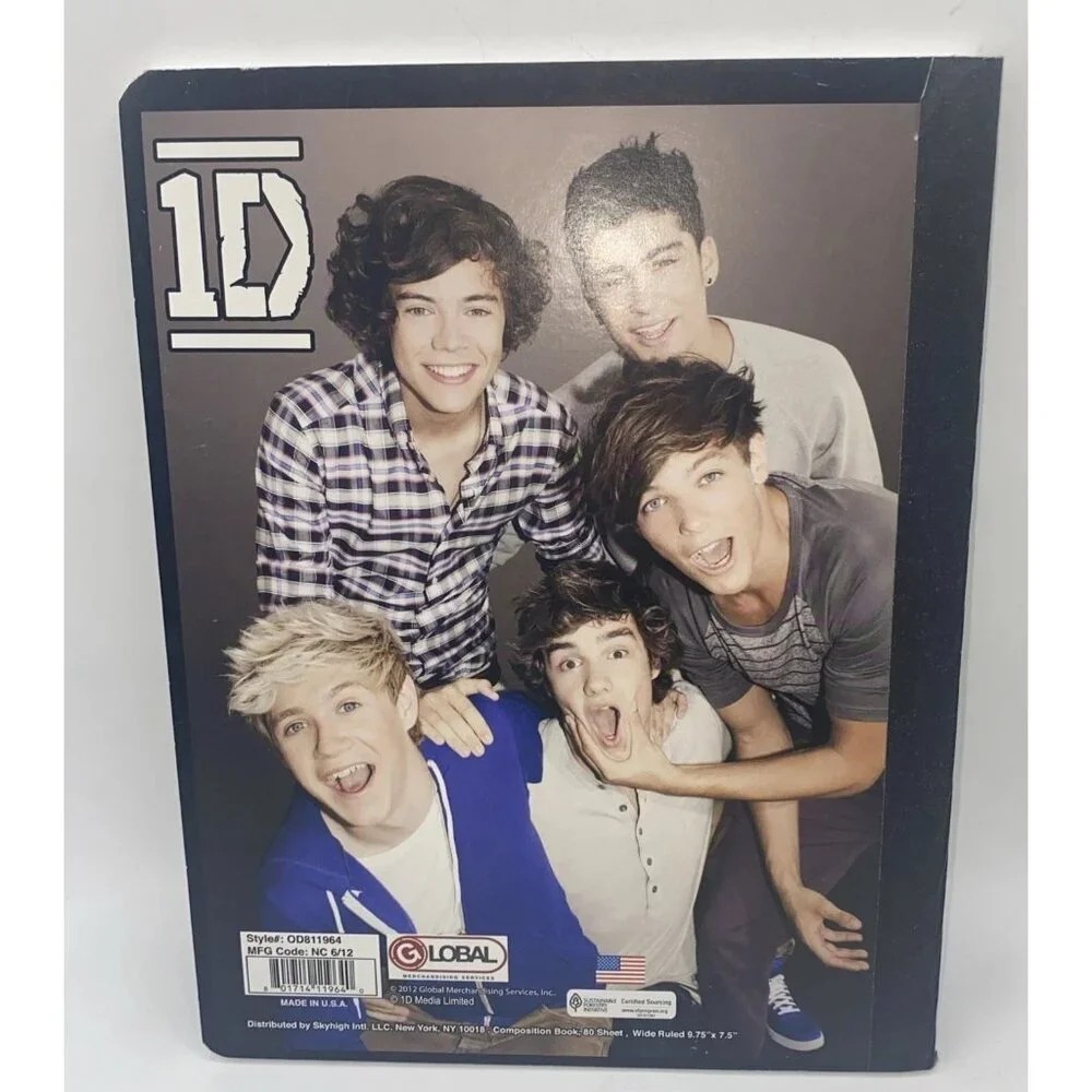 One Direction 2012 Composition Book 80 Sheet Wide Ruled 9.75